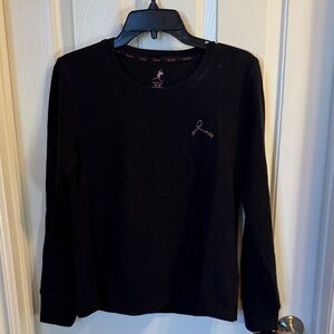 Lecare Black Waffle Knit Top